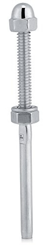 10 Pièces en Acier Inoxydable Main Courante Tendeur de Câble Goujon Fileté Système de Poteau en Métal Terminal Fileté Matériel D'extrémité pour Système de Garde-corps de Câble 1/8 