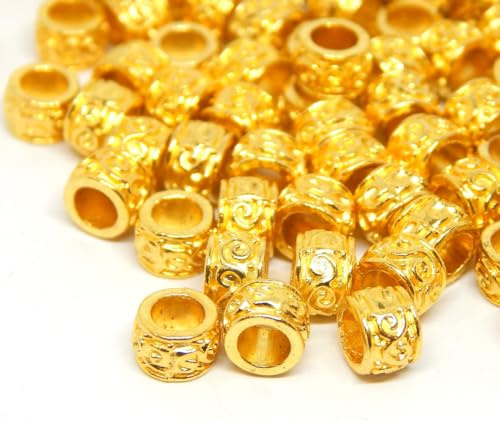Perlin Mellanstycken guldpärlor Spacer metallpärlor 4 mm 100 st rör/rör mellanpärlor för pyssel smycken kedja armband smycken (guld)