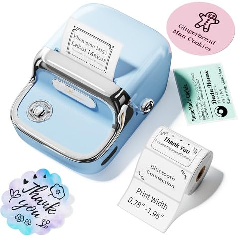 Phomemo M150 Impresora Etiquetas Autoadhesivas, Termica Impresora de Etiquetas Adhesivas, Bluetooth Portátil Label Printer código de Barras, Retail, Oficina, Compatible con Teléfonos y Sistema PC