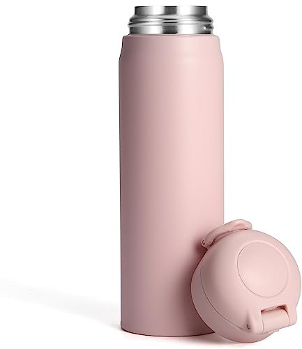 Olerd Thermosflasche 500 ml, Trinkflasche Edelstahl, Edelstahlflasche kalt&warm, Isolierflasche Auslaufsicher, Wasserflasche (Rosa)