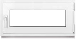 Framex Finestra in Plastica Bianca Larghezza x Altezza 90 x 40 cm (900 x 400 mm) Doppi Vetri (32 mm), Anta-Ribalta, Girevole DIN Destra – Premium