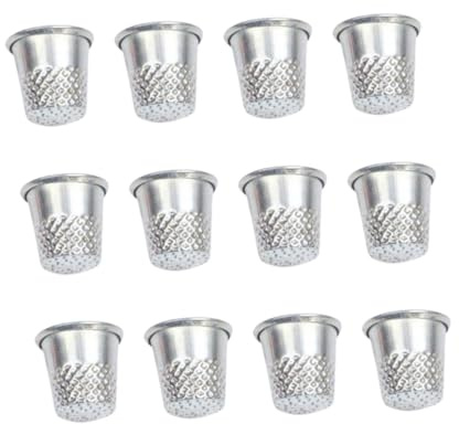 jojofuny Ditale da Cucito Pratico in Metallo Argento, Accessori Protettivi per Dita per Cucito Fai da Te, Set da 30 Pezzi per Lavoro Artigianale a Casa e Laboratorio