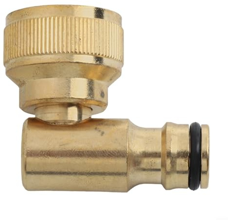 Carrete de manguera de latón conector rápido de codo giratorio de 3/4 pulgadas BSP hembra adaptador de grifo compatible con Hoselock para conexión de tuberías de agua de jardín al aire libre y