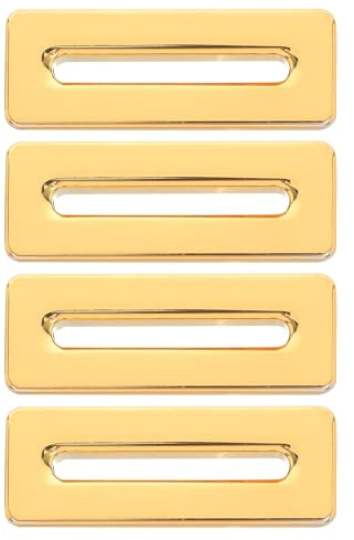 HONMEET Tapones de Desbordamiento para Lavabo 4 Piezas, Aleación de Zinc Color Cobre Dorado, Tamaño 6,9 X 1,9 Cm, Cubierta para Agujero de Rebosadero, Inserto para Fregadero de Baño