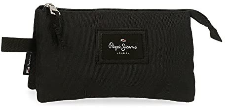 Pepe Jeans Aris, Accesorio De Viaje Neceser Unisex Niños, Negro (Black), 22x12x5 Cms