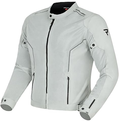 REBELHORN Wave Motorradjacke Herren | Textil | Mesh-Belüftungseinsätze | Ellbogen und Schulterprotektoren Stufe 2 | Rückenprotektor Tasche