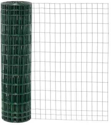 Garmix Clôture de jardin - Treillis métallique soudé - Vert - 25 m - 5 x 10 cm - 2,10 mm (120 cm)