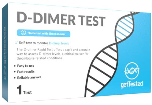 GetTested D-Dimer Test Kit, at-Home Blood Clot Risk Screening, Rapid Results in 10 Minutes, Simple Sample Collection, Accurate, Convenient, and Easy to Use
