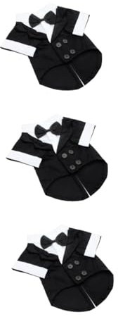 INOOMP 3stücke Kleiner Hundeknicker Baumwolle Winter Outfit Für Chihuahua Bequemer Und Warmer Hundemantel Mit Niedlichem Fliegen-Design Für