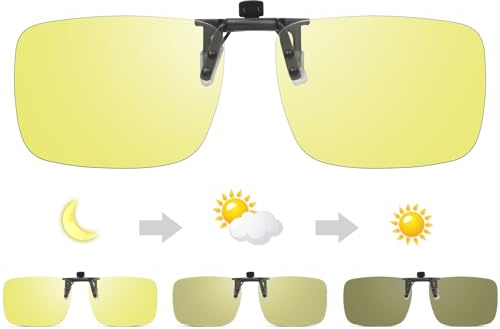 TEMSO Clip On Sunglasses Polarized Flip up Driving Glasses For Men Women,UV400 Protection|HD Vision|Anti Glare|Safe Driving