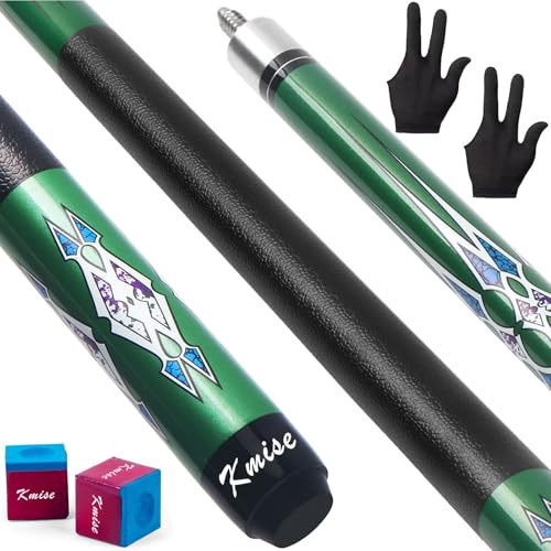 Kmise Ensemble de queues de Billard - Queues de Billard de 147 cm, queues de Billard en érable Canadien de 18 19 20 21 oz (510g Vert)