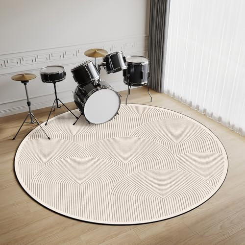 Z·Bling Schlagzeugteppich Rund,140cm Schlagzeug Teppich,Schallschutz Teppich für e Drumset,rutschfest Drum Teppich für Schlagzeug Elektronisch,Drum Kit,Klavier (Mehrfarbig D)