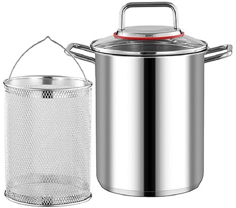 XLDZ Pentola per asparagi e pasta in acciaio inox con cestello staccabile, multiuso e durevole