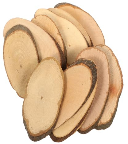 jojofuny Wooden Chip Circle Oval Wood Slices 20pcs – DIY Handcraft Wedding Decorations, Rustic Craft Supplies for Home, Party & Event Decor, Perfect for Crafters & DIY Enthusiasts