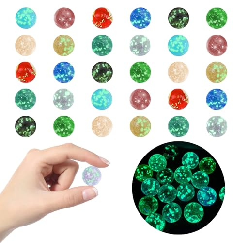 Pluvyze Lot de 30 billes lumineuses dans le noir, 12 mm, pour enfants