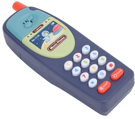 POENVFPO Babys Spielzeug Telefon Realistische Simulation Musik Bildung Spaß für Kleinkinder Kunststoff (Dunkelblau)