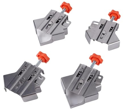 Abrazadera de esquina Abrazadera de ángulo recto Abrazaderas de carpintería ajustables de 90 grados para madera Metal Acero inoxidable 4 piezas