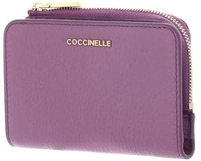 Coccinelle Cuir Porte-Monnaie Metallic Soft Wallet Jellyfish Pourpre
