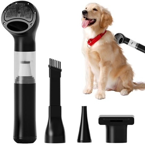 Kit aspirapolvere per toelettatura cani - Senza Fili Silenzioso con Ugelli Multipli,Aspirapolvere per Peli di Animali Domestici,per Uso in Casa Cucina Camera Da Ufficio Auto Veicolo Cibo Caduto