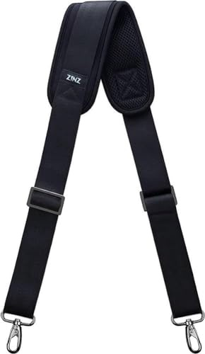 ZINZ Shoulder Strap, 57 Padded Adjustable Shoulder Bag Straps Replacement for Bags with D-Ring (Black, 001)
