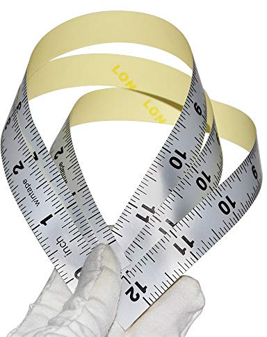 WIN TAPE Pack of 5pcs 12 Inches Short Adhesive Table Sticky Measuring Tape Ruler Self-Adhesive Tape Measure (Inches)