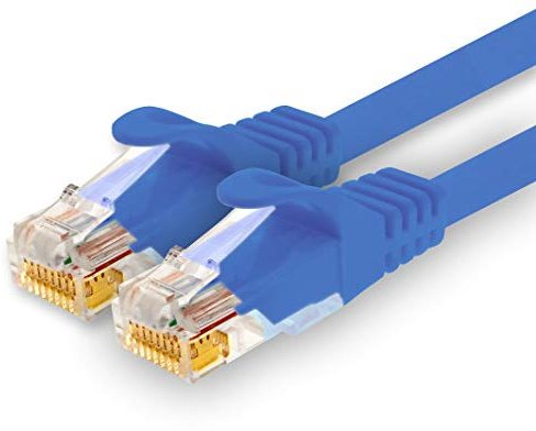1CONN CAT7 Cat 7 10 Gigabit nätverkskabel - 1x 10 m - RJ45 Ethernet LAN DSL modem router - blå