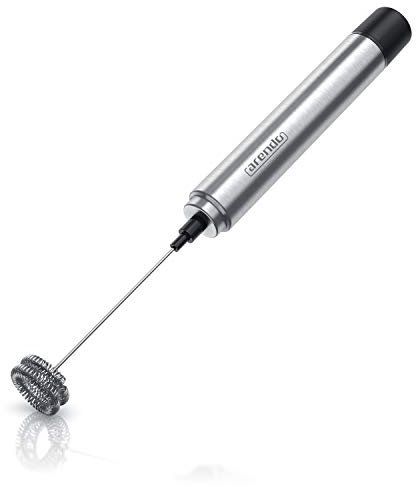 Arendo - elektrischer Milchaufschäumer mit Einzel- und Dualquirl – Stab Handmilchaufschäumer – Motor mit 13100 U/min – Spezialspirale – Milk Frother – gekapselter Motor – inklusive Standhalterung