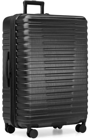 U.S. Traveler Boren Polycarbonate Hardside Rugged Travel Suitcase Luggage with 8 Spinner Wheels, Aluminum Handle, Black, Checked-Large 30-Inch, Boren Polycarbonate Hardside Rugged Travel Suitcase