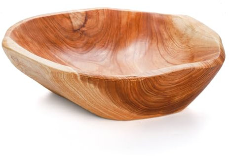 ZENFUN Wood Root Dish Bowl, 7.8''-9.5'' D Irregular Wooden Bowl Snack Dish, Handmade Serving Container for Candy, Bread, Snacks, Serving Appetizer Display