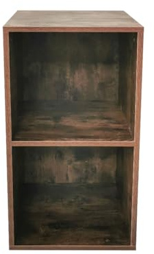 VDD Mueble de almacenamiento para discos de vinilo LP - biblioteca - 2 compartimentos - nogal