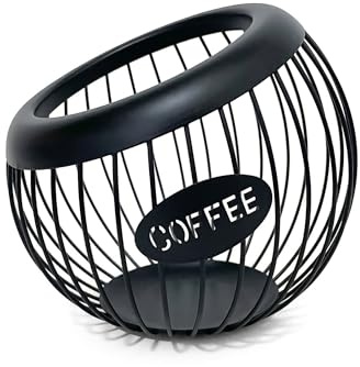 AIYICIII Coffee Pod Holder,K Cup Holders for Counter,Coffee Bar Accessories & Decor,Large Capacity Keurig K-cup Organizer, Nespresso Vertuo Station Organizer,Metal Pods Storage (Black)