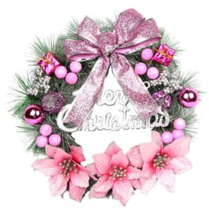 Luxshiny Kranz Goldener Schleife Weihnachten Christbaumschmuck Embleme Weihnachtsgirlande Weihnachtskiefernkranz Mini schmücken dekorative Gegenstände Kiefernzapfen künstliche Kiefer Rosa