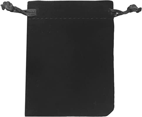 Bydezcon Borsa per dadi Tarocchi Sacchetto di velluto Gioielli Sacchetto flanella Regalo 13x18cm Velluto Dadi Borse con coulisse, Nero