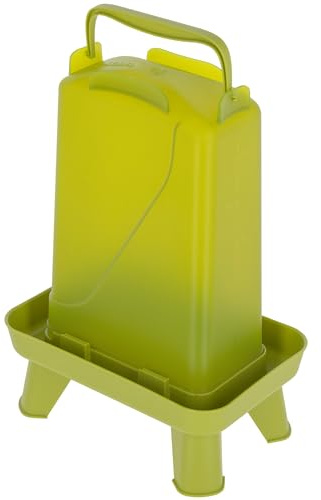 Kerbl Hobbyfarming Bebedero de plástico con Patas, 3,5 l, Verde, 16x24x35 cm, para Aves de Corral