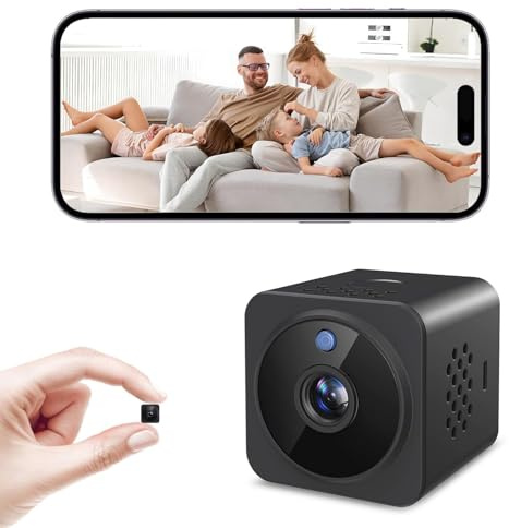 XiNOWY Mini Wireless Camera 1080P HD Indoor Security Camera with Night Vision, Two-Way Audio, Motion Detection, Remote View & 64GB TF Card Support for Home/Office/Pet Monitoring