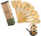 8 Piezas Juego de Utensilios de Cocina de Madera de Bambú, Cuchara y Espátula, Mezcla Perfecta para Ollas y Sartenes Antiadherentes y Wok, Juego de Utensilios de Cocina de Bambú