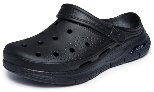 Skechers ARCH FIT VALIANT, Zuecos para Hombre, Black Synthetic, 43 EU