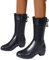 MMOOVV Praktische Damen Gummistiefel mit Profilsohle und Reißverschluss, Wasserdicht und Stilvoll in Schwarz (Black, 41), MMOOVVDE20nhe3gbai