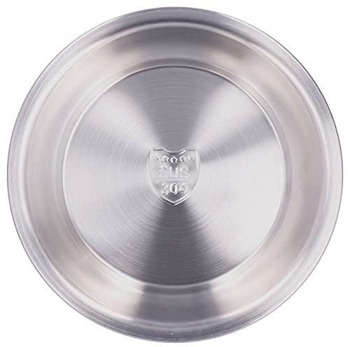 aqxreight Piatto in Acciaio Inossidabile 304 Alimentare Bordi Arrotondati 22cm Profondo per Zuppa Portata