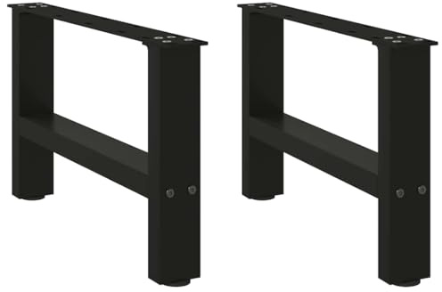 vidaXL Gambe per Tavolino da Caffè Nere 2 pz 50x(30-31) cm Acciaio