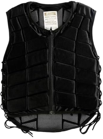 Jorzer Gilet d'équitation de sécurité, Protection Contre Les Chocs, Gilet d'armure avec Fermeture éclair, Sangle réglable, Doux et Respirant, pour Femmes, garçons, Filles, Enfants, Style 2 Armor
