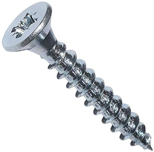 AERZETIX - Lot de 100 - Vis à Bois - Ø3x20mm - en Acier Zingué Métal - Tête Fraisée - à Empreinte Cruciforme Pozidriv - Couleur Argent - C44785