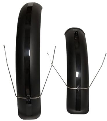 Parafango per Bicicletta Set parafango for Bicicletta 20x4.0 inch Parafanghi Posteriori Anteriori Larghi MTB off-Road Fat Tire Bike Wings Copertura Completa for Bici in plastica (Color : A Pair Black