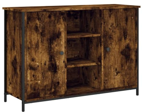 vidaXL Sideboard, Kommode mit viel Stauraum, Highboard Wohnzimmerschrank mit verstellbaren Beinen, Schrank Anrichte Beistellschrank, Räuchereiche Holzwerkstoff