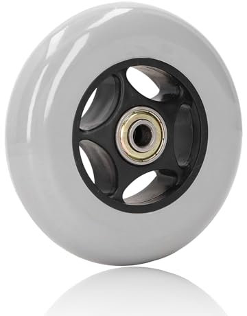 LOCADENCE Replacement Wheelchair Wheels, Wheelchair Wheels Assembly, Wheelchair Accessories Caster Assembly, 4in Rubber Low Noise Walker Caster Replacement Part