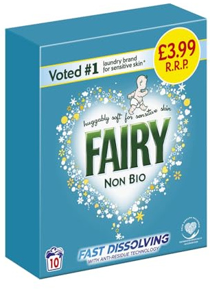 Fairy Non Bio Washing Powder Laundry Detergent 600g, 10 Washes, For Sensitive Skin, With Brilliant Cleaning Power