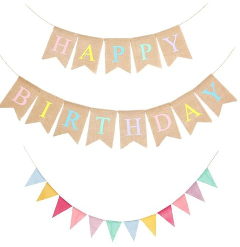 ATSNOSH Guirnalda Feliz Cumpleaños, Banderines Festival, Decoración niños y adultos