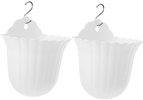 Uppsättning av 4 gröna dillburkar väggplanterare hängande planteringskorg för suckulenter och blommor väggvas för saftiga suckulenta växter vita plastkrukor för hängande växter