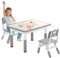 Kidsgigglz Kindertisch mit 2 Stühlen, Kindersitzgruppe Höhenverstellbarer aus HDPE & ABS, Multifunktionaler Spieltisch Stabil für Kinder ab 2-10 Jahren, Ergonomisch Tisch Stuhl Set für Kinderzimmer, S