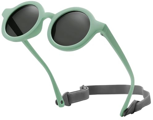 Aifrymne Kids Polarized Sunglasses with UV Protection Durable, Baby Sunglasses,Flexible Frame with Adjustable Strap for Boys and Girls Aged 1 to 3 Years for Outdoor Activities, Travel, and Fashio